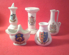 Crested china Job Lot (5) Wellington , Sunderland , South Molton , Wrexham