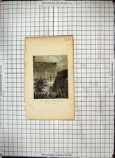 Original Old Antique Print