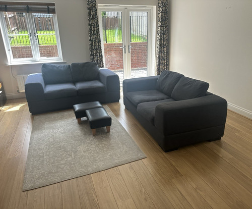 Grey fabric seater sofa - grey,