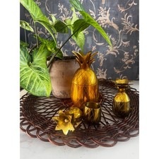 Vintage Brass Pineapple Set