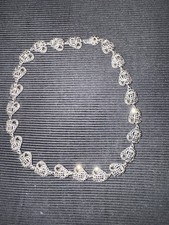vintage silver 925 marcasite links necklace choker fine jewellery gift art deco 