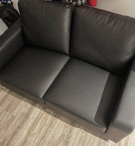 Faux leather sofa - leather, sleek