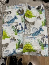 Dinosaur Black Out Ring Top Curtains 44 X 53 Inches Used Condition