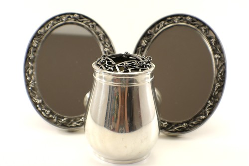 Crown rose cast pewter vanity - rose,