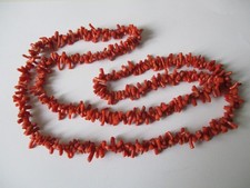 Coral bead necklace 34" or 86.5 cm - 63 grams