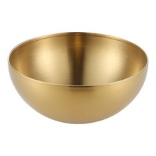 Metal Salad Bowl Gold Large Capacity Food Container For Serving Fruits
