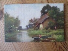 Early Panel Postcard - girl in