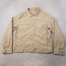 M&S Mens Jacket Large Brown Cord Utility Trucker Blue Harbour Bomber Needle