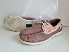 QUAYSIDE DESIGNER UK 5 EU 38 WOMENS TAUPE PINK LEATHER BOAT DECK LOAFERS SHOES