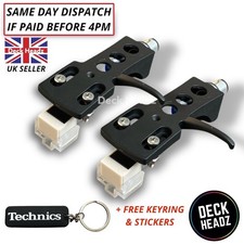 2 x Black Headshell With AT3600L Cartridge & Replacement Stylus + FREE GIFTS