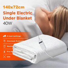 Electric Heated Blanket Under Blanket Heater Washable 3 HEAT SETTING Single Size