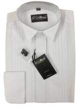 FREE POST Mens White Pleated