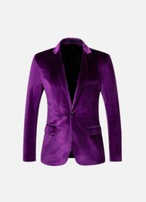 Men Solid Velvet Wedding Coat