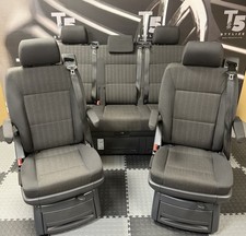 VW T6 Transporter Caravelle Full Set Swivel Seats, Triple Seat Bed, Rails System