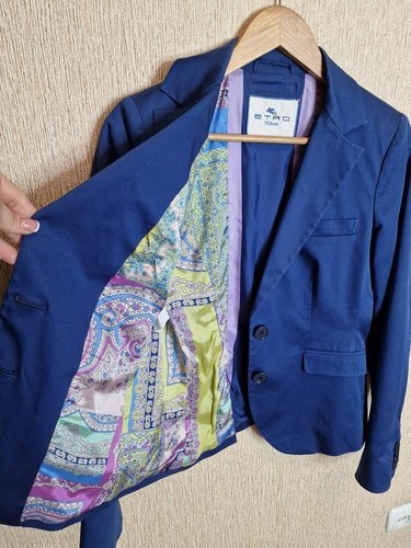 Women etro blazer navy xs - etro,