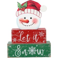 Let It Snow Snowman Wooden