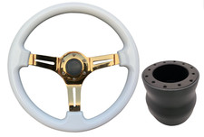 White Gold TS Steering Wheel + Boss Kit for NISSAN 003