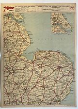 1950s The Motor, Map of England, East Anglia, 37x27cm   [26765]