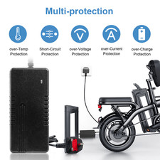 For 48V Lithium Li-Ion Electric Bicycle Battery Charger 54.6V 2A DC 5.5 X2.1&2.5