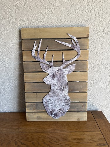 Deer wooden plaque - deer,