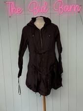Lauren Vidal Trench Coat Size Medium Ladies Dark Brown Hooded Lightweight