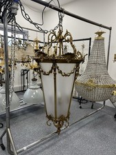 Huge Brass Ceiling Lantern / Hall Light H: 130 cm W: 62 cm Rococo Louis XV Style