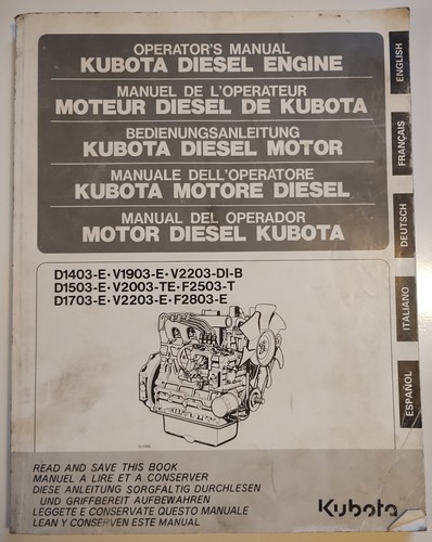 Kubota diesel engine operators - kubota,
