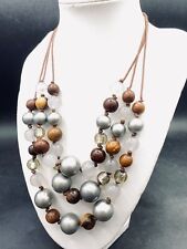 Necklace LAURA ASHLEY Multi Layerd Mixed Material String Tagged 18" Jewellery