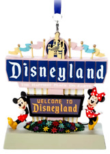 Disney Parks Disneyland Marquee Sign BOXED Light-up Magic Christmas Ornament