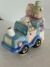 Teddy Bear Car Teapot Ceramic 