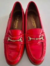 Russell & Bromley Women's Brewster Loafers Patent Red Leather Size 38