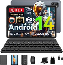 2025 LitePad 16GB + 256GB Android 13 Tablet PC w/ Keyboard, Mouse, Case - Bundle