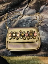 Small Jewelled Bronze Shoulder/clutch Bag By Floozie Used Once