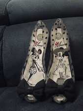 Melissa Minnie Mouse Ultragirl Bow Shoes Women Size 38 Ballet Peep-Toe