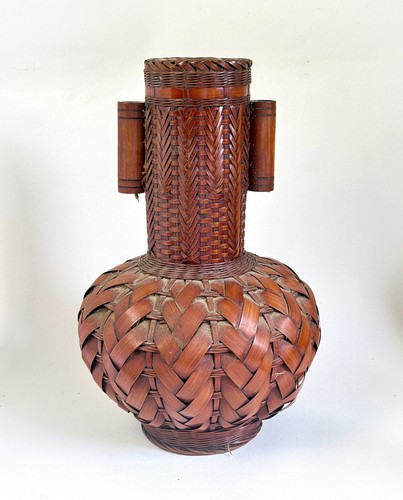 Antique japanese ikebana - japanese, woven