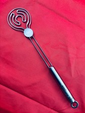 ROSLE STAINLESS STEEL WHIP FLAT WHISK UTENSIL HANGING RING GERMANY HTF