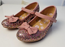 Lilley Sparkle Girls Pink Glitter Heeled Shoes UK 12 Style 208017