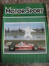MOTOR SPORT NOV 1978 GUNNAR