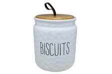 Dimples White Biscuit Jar