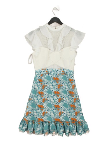 Three floor mini dress - dress, in