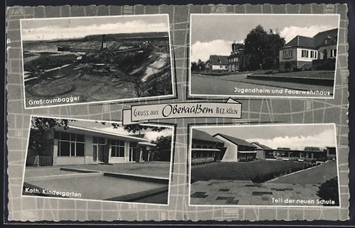 Postcard oberaußem large - oberaußem,,