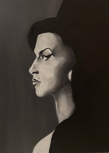 Original acrylic portrait - original,