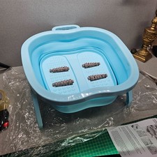Portable Collapsible Foot Spa Bath with Massager Rollers – Blue – Brand New
