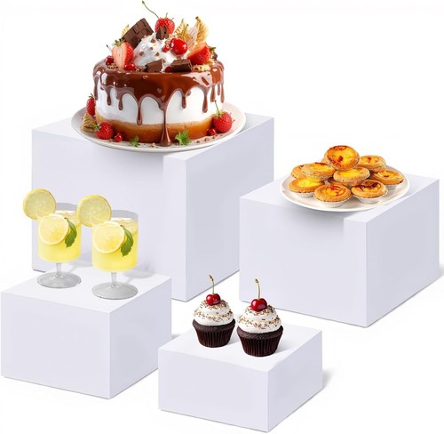 Pcs white buffet food risers - 4,