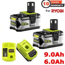 8AH 12Ah 18V Battery For Ryobi One Plus P108 Li-ion RB18L50 RB18L40 P104 Charger