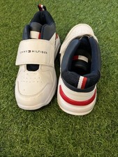 Tommy Hilfiger Boys Shoes Size UK 3.5 - Brand New - White Blue Red