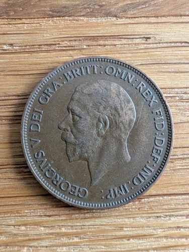 King george one penny coin - george,