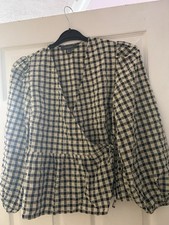 Tied Wrapped Checkered Primark Top Size 8