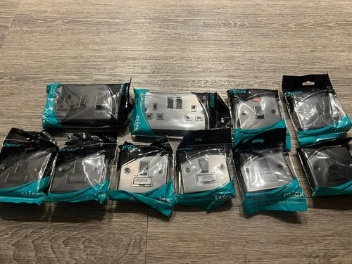 Click deco matt black switches - matt,