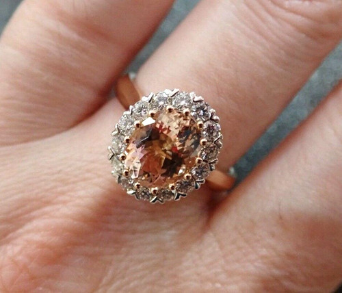 Morganite engagement ring 18ct - morganite,